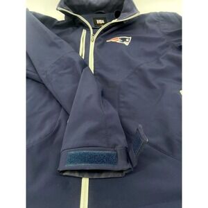 NFL New England Patriots Navy Blue/ Gray Zip Softshell Jacket Fleece Lined XL